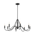 Freesia Eight Light Chandelier in Textured Black