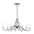 Freesia Eight Light Linear Chandelier in Anvil Iron