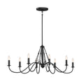Freesia Eight Light Linear Chandelier in Textured Black