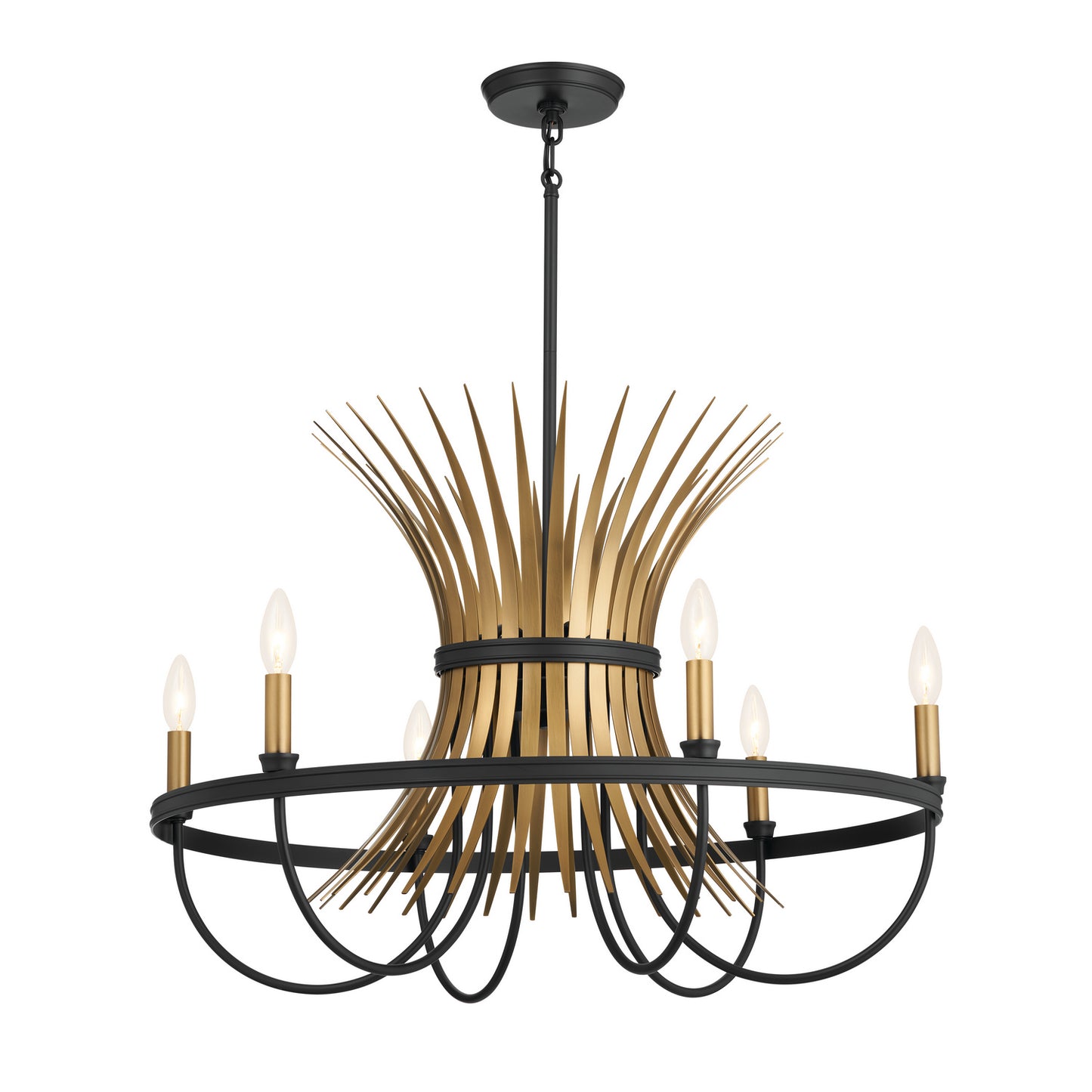 Baile Six Light Chandelier in Black