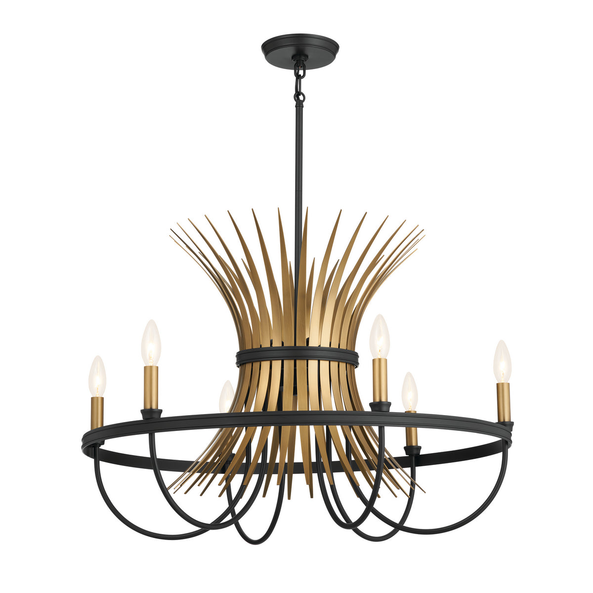 Baile Six Light Chandelier in Black