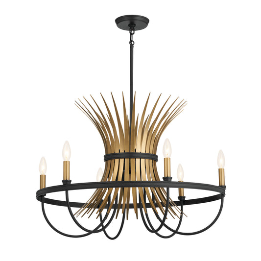 Baile Six Light Chandelier in Black