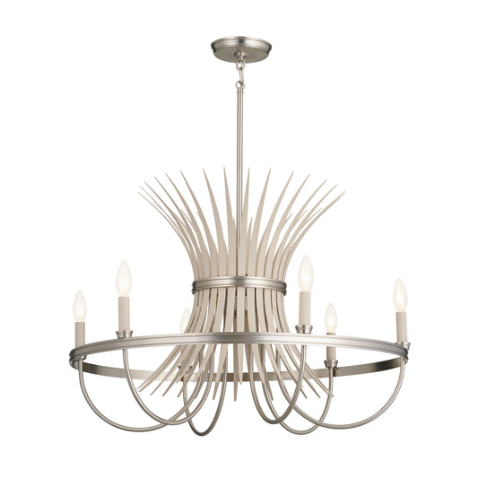 Baile Six Light Chandelier in Brushed Nickel