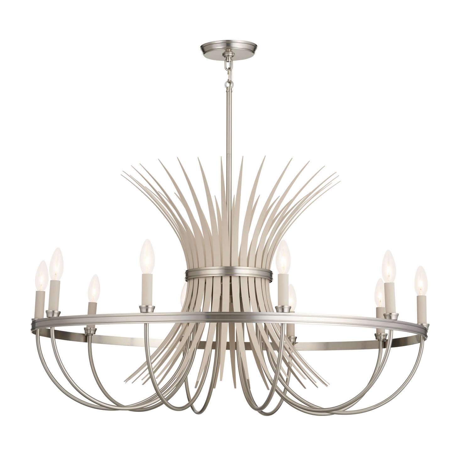 Baile Ten Light Chandelier in Brushed Nickel