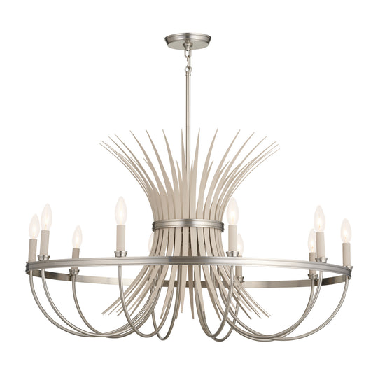 Baile Ten Light Chandelier in Brushed Nickel