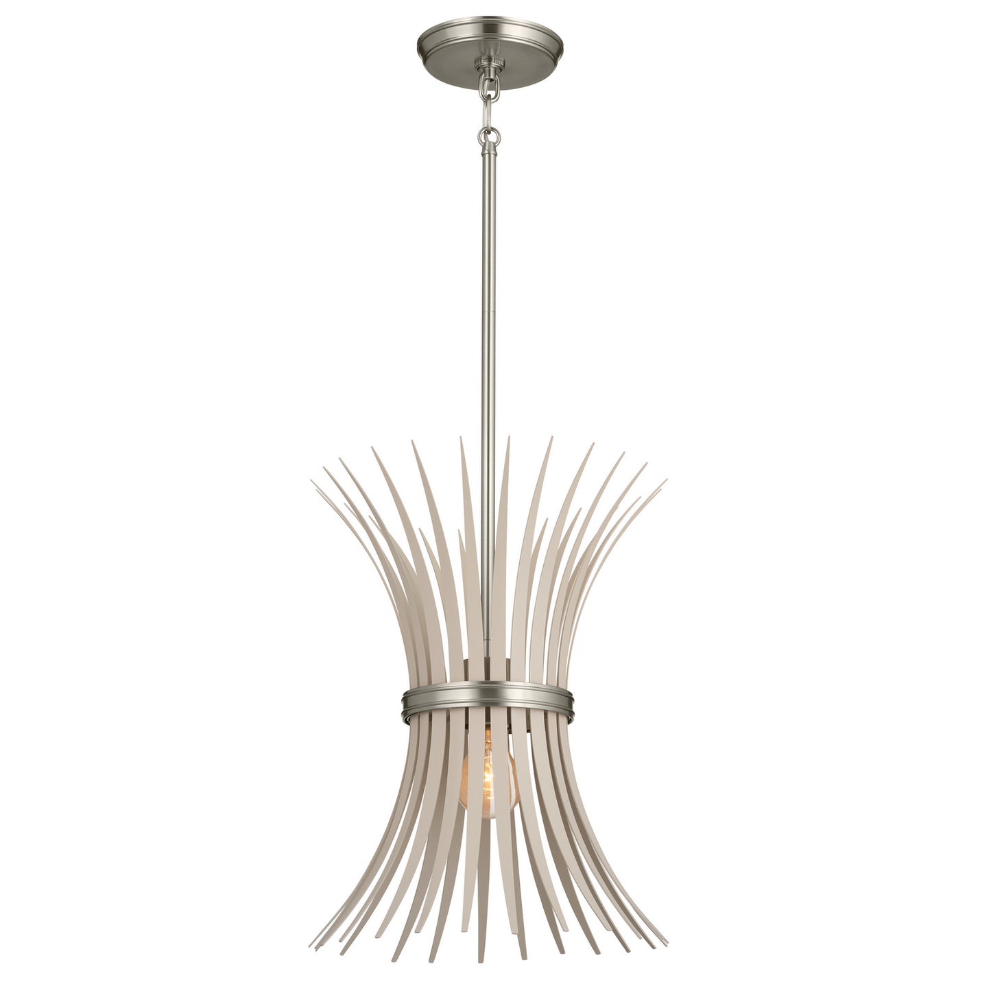 Baile One Light Pendant in Brushed Nickel