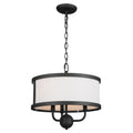 Heddle Three Light Chandelier/Semi Flush in Textured Black