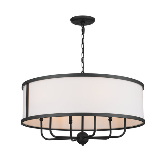 Heddle Six Light Chandelier in Textured Black