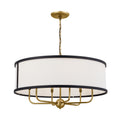 Heddle Six Light Chandelier in Natural Brass