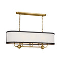 Heddle Eight Light Linear Chandelier in Natural Brass
