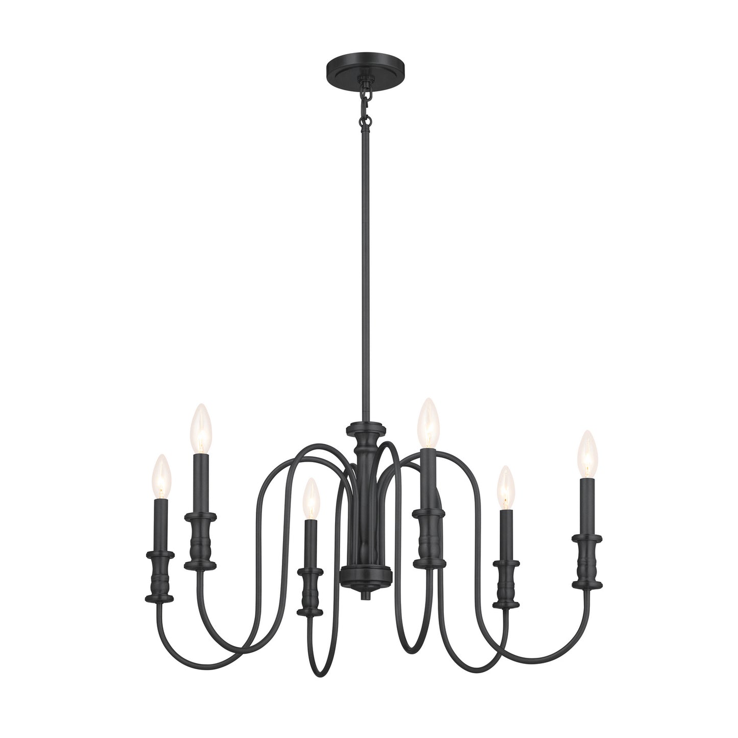 Karthe Six Light Chandelier in Black