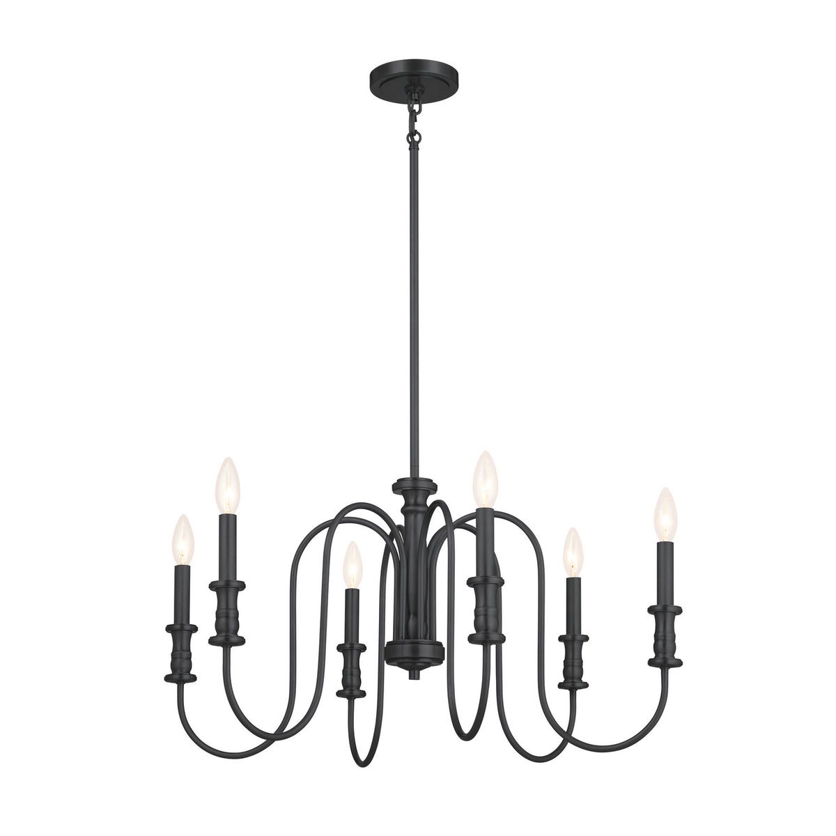 Karthe Six Light Chandelier in Black