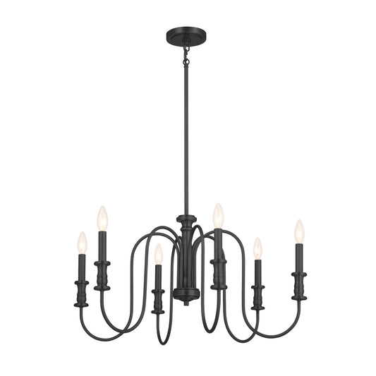 Karthe Six Light Chandelier in Black
