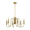 Karthe Six Light Chandelier in Natural Brass
