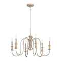 Karthe Six Light Chandelier in Brushed Nickel