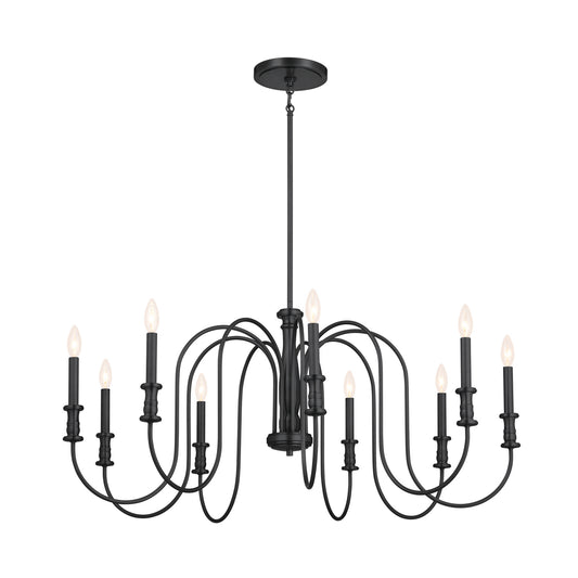 Karthe Nine Light Chandelier in Black