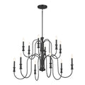 Karthe 12 Light Chandelier in Black