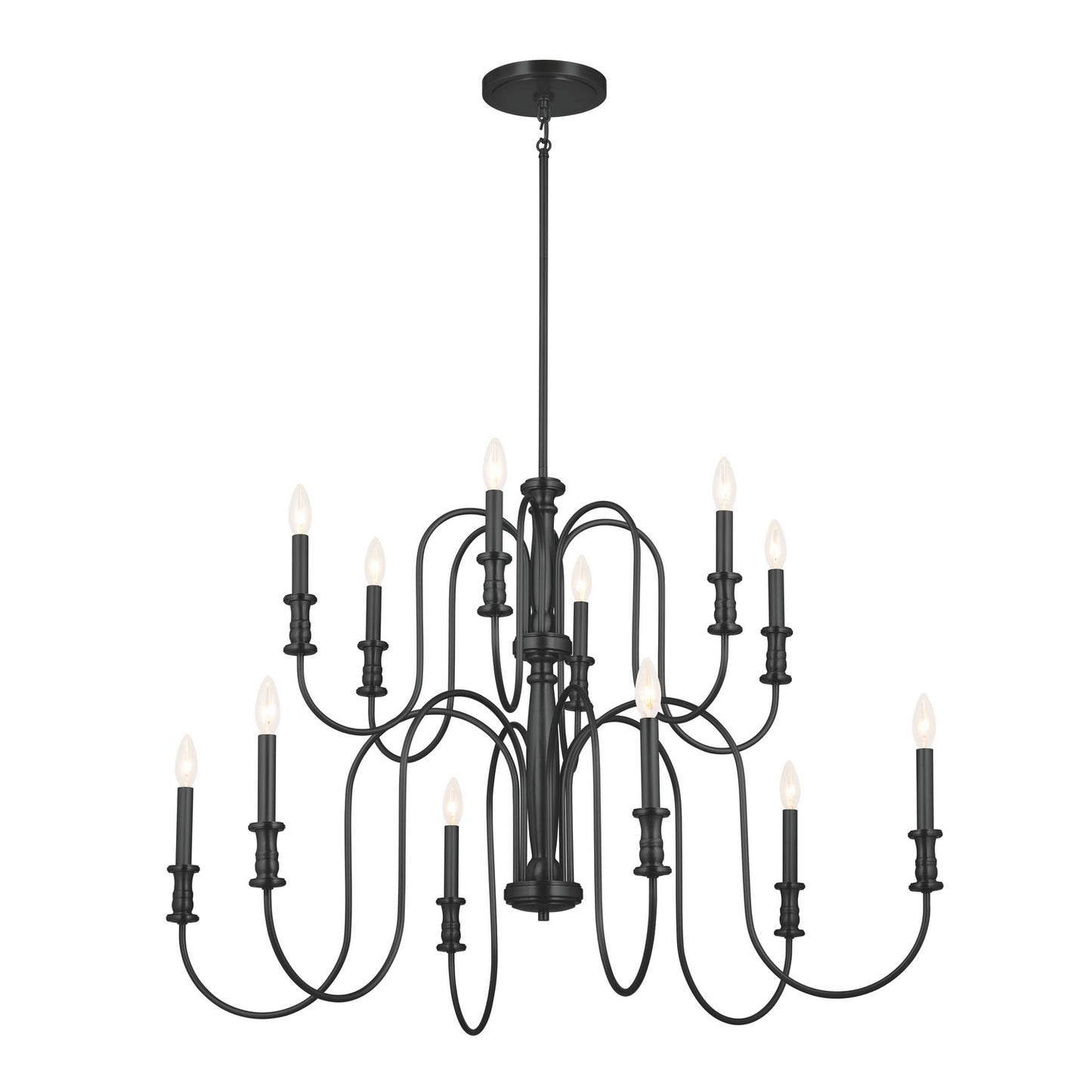 Karthe 12 Light Chandelier in Black