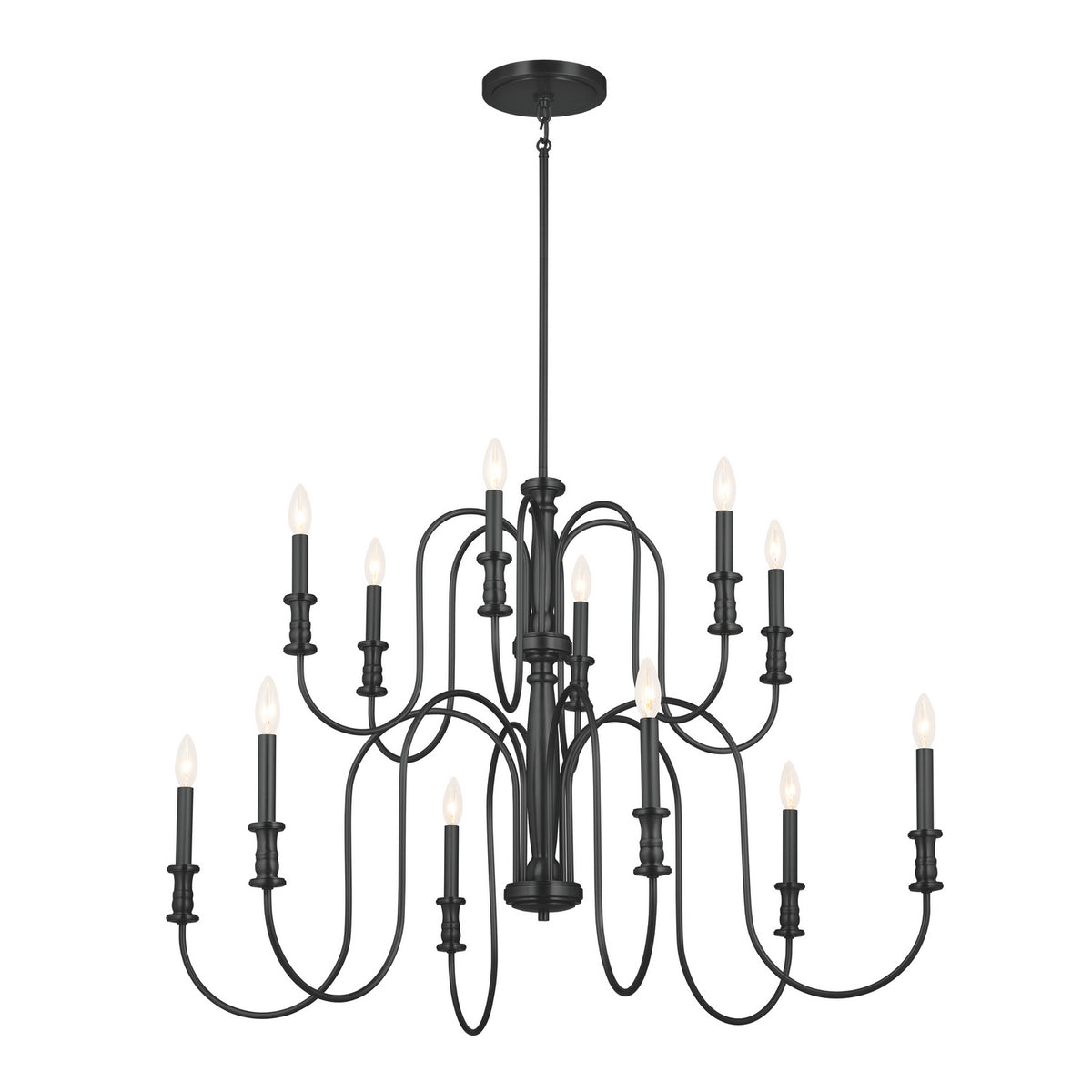 Karthe 12 Light Chandelier in Black