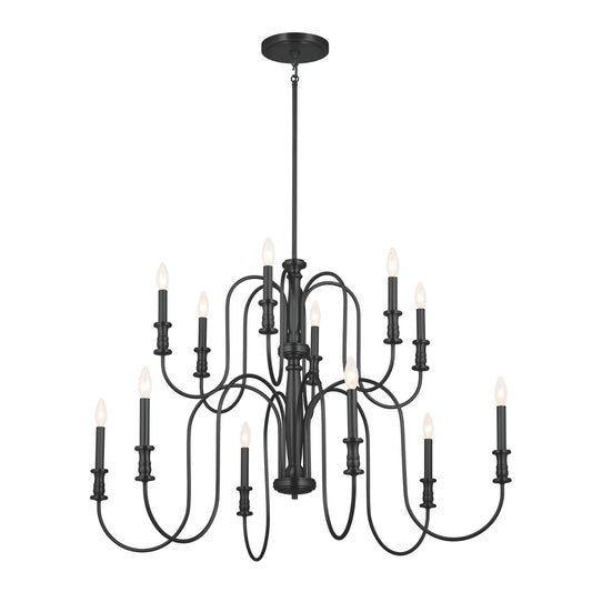 Karthe 12 Light Chandelier in Black
