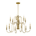 Karthe 12 Light Chandelier in Natural Brass