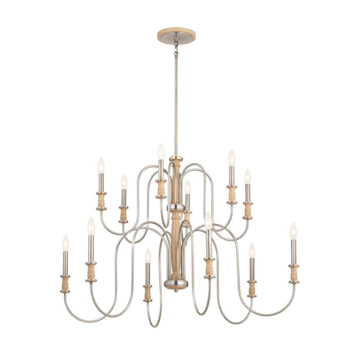 Karthe 12 Light Chandelier in Brushed Nickel