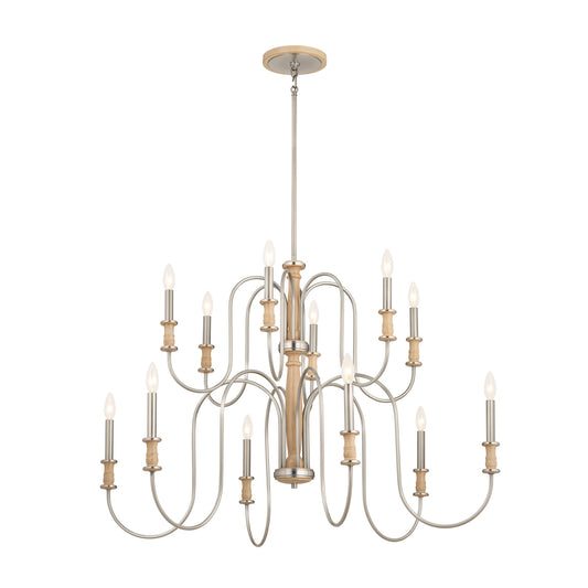 Karthe 12 Light Chandelier in Brushed Nickel