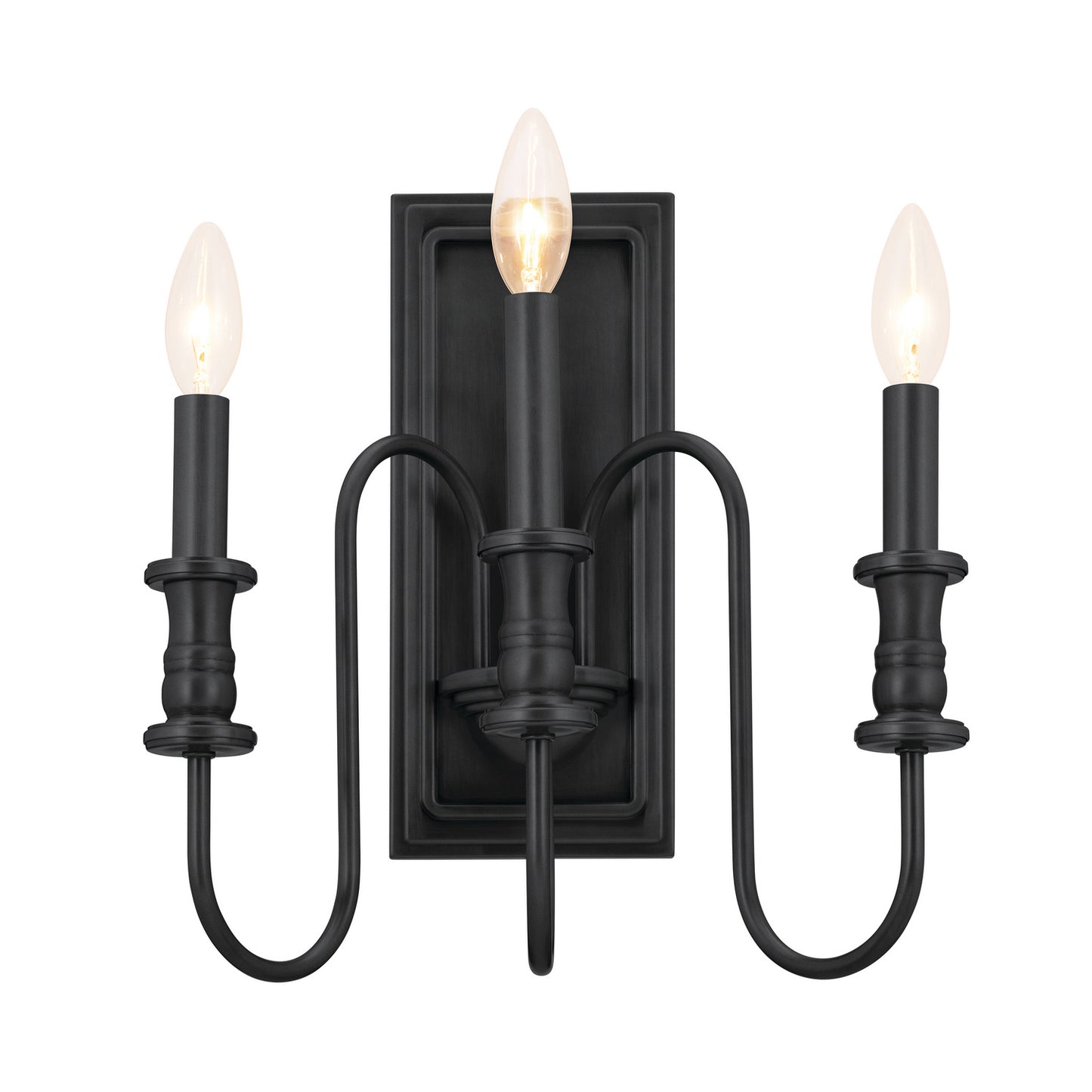 Karthe Three Light Wall Sconce in Black
