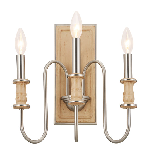 Karthe Three Light Wall Sconce in Brushed Nickel
