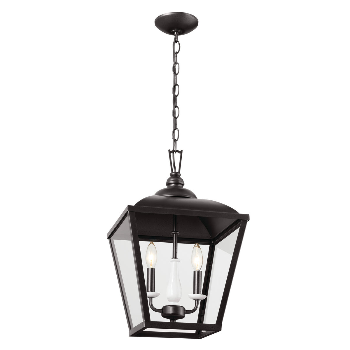 Dame Two Light Pendant in Anvil Iron
