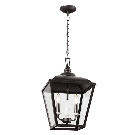 Dame Two Light Pendant in Anvil Iron