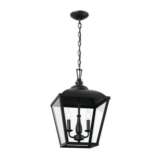 Dame Two Light Pendant in Textured Black