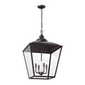 Dame Four Light Foyer Pendant in Anvil Iron