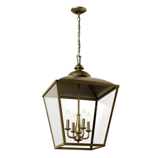 Dame Four Light Foyer Pendant in Character Bronze