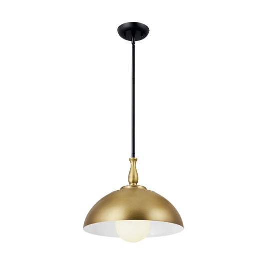 Fira One Light Pendant in Natural Brass