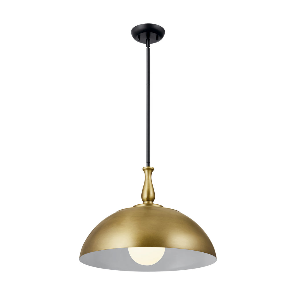 Fira One Light Pendant in Natural Brass