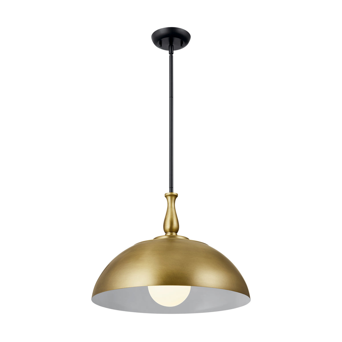 Fira One Light Pendant in Natural Brass
