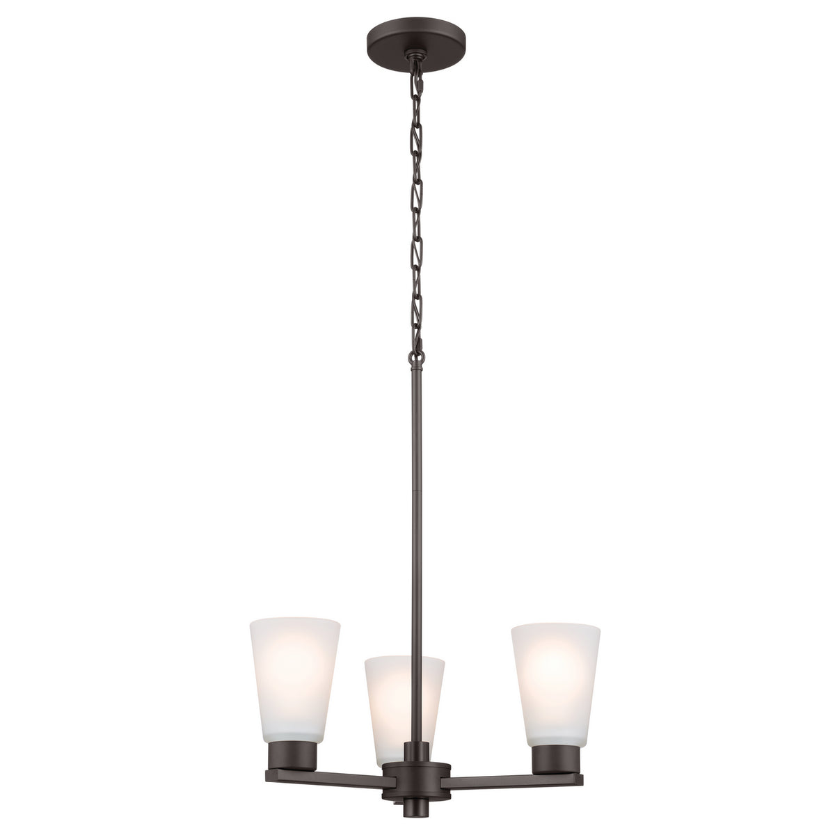 Stamos Three Light Chandelier in Olde Bronze