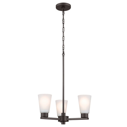 Stamos Three Light Chandelier in Olde Bronze