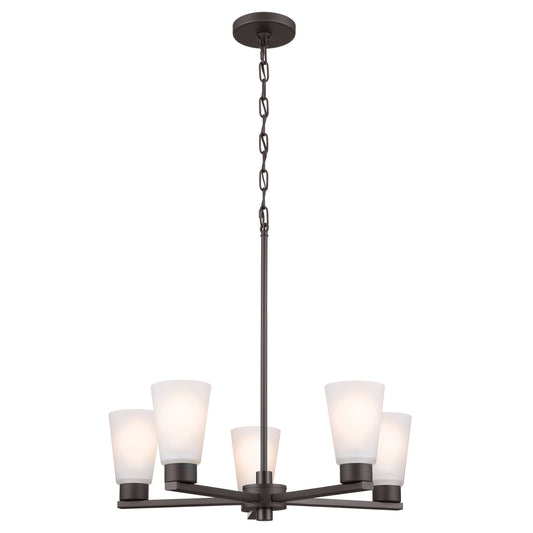 Stamos Five Light Chandelier in Olde Bronze