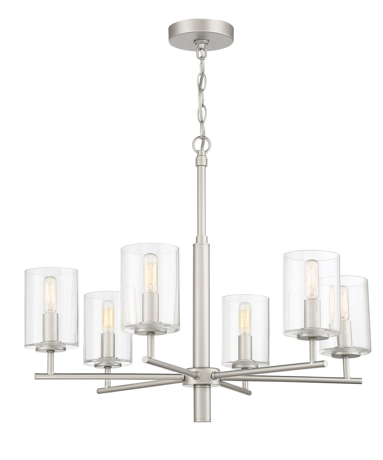 Hailie Six Light Chandelier in Satin Nickel
