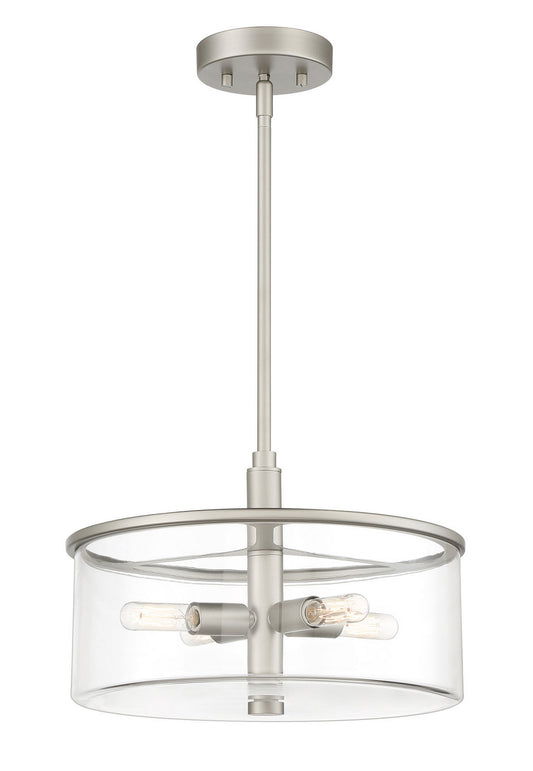 Hailie Four Light Pendant in Satin Nickel