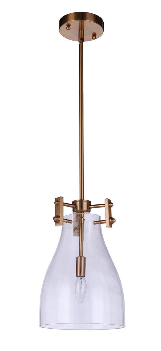 Chardonnay One Light Mini Pendant in Satin Brass