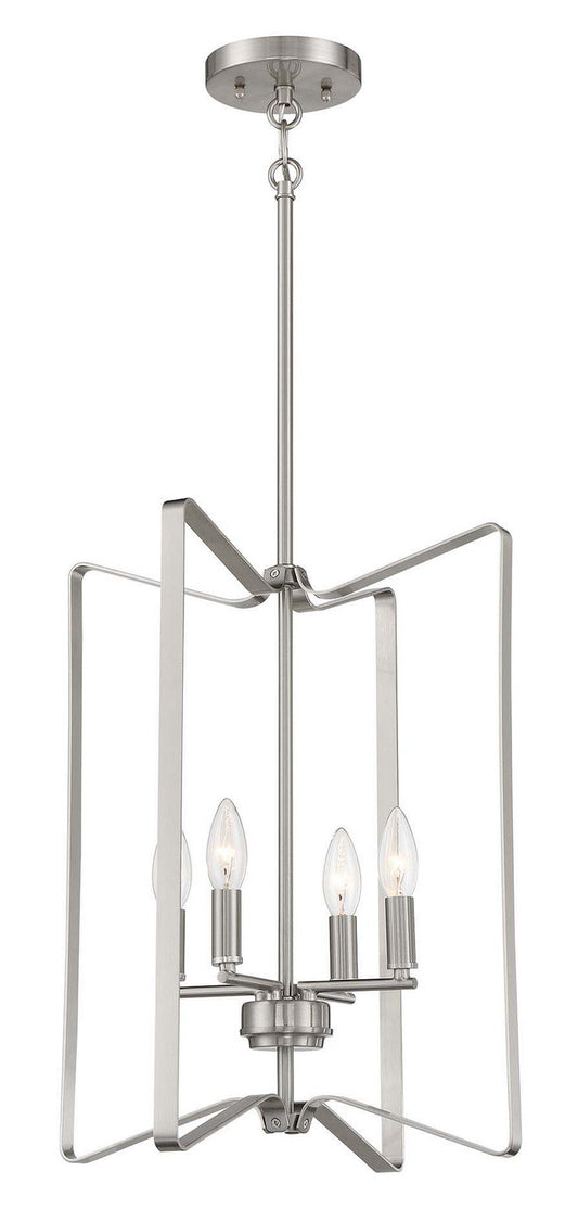Shayna Four Light Foyer Pendant in Brushed Polished Nickel