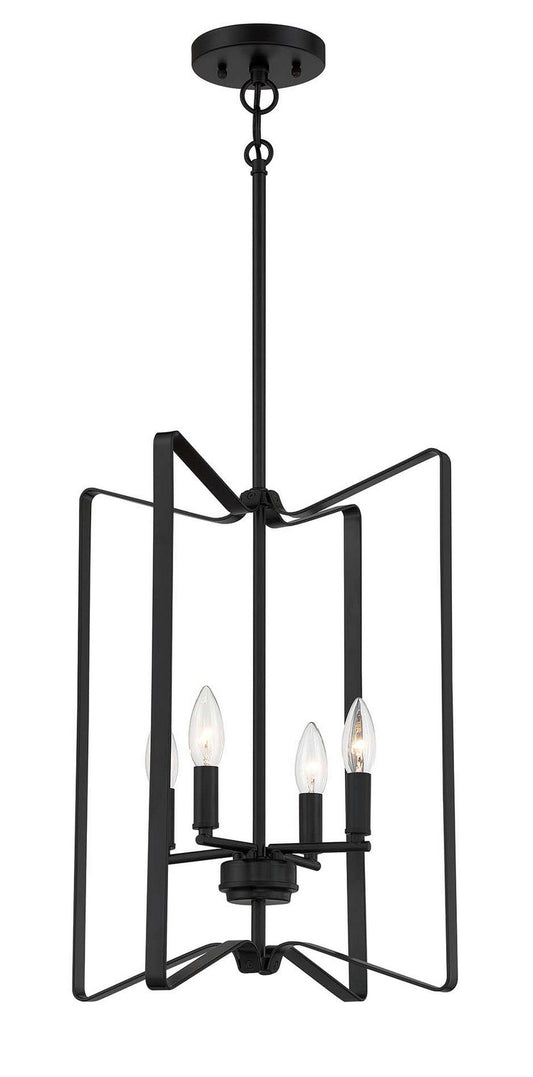 Shayna Four Light Foyer Pendant in Flat Black