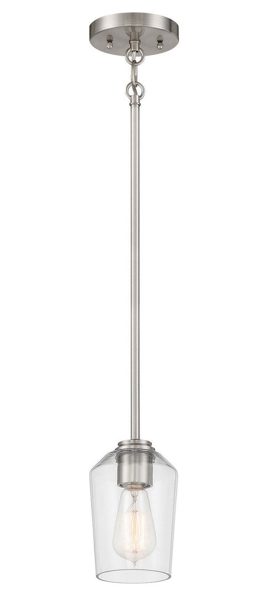 Shayna One Light Mini Pendant in Brushed Polished Nickel