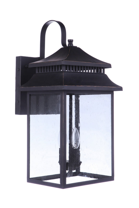 Crossbend Three Light Outdoor Wall Mount in Dark Bronze Gilded