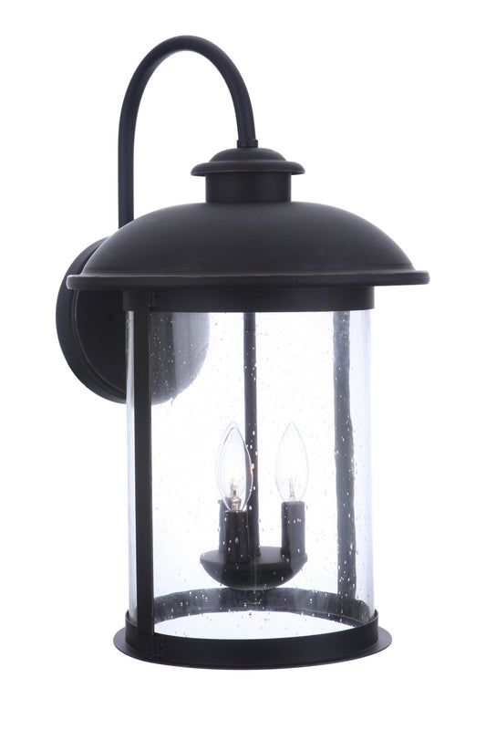 O'Fallon Three Light Outdoor Wall Mount in Dark Bronze Gilded