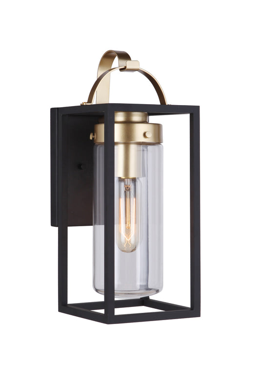 Neo One Light Outdoor Wall Mount in Midnight / Satin Brass