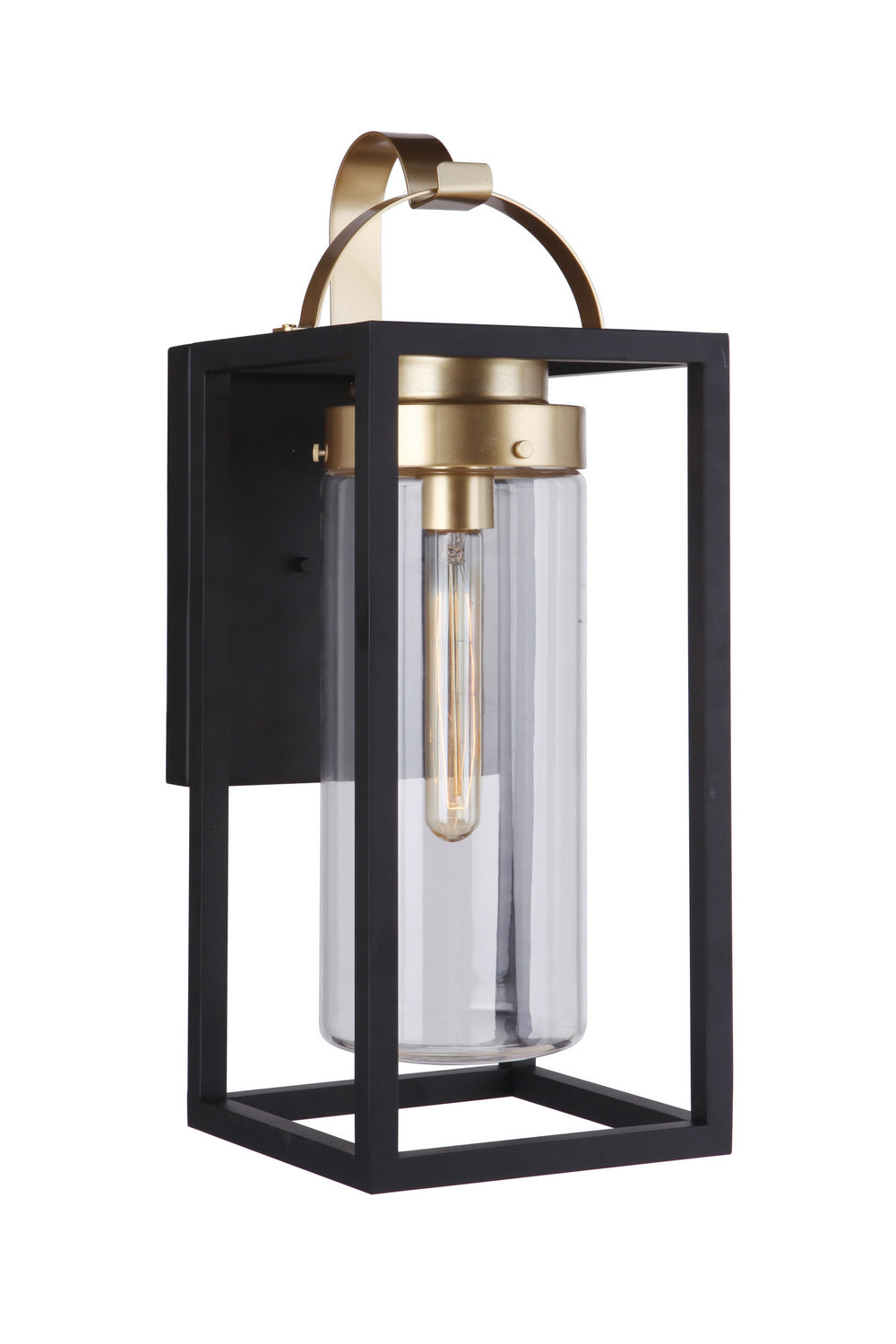 Neo One Light Outdoor Wall Mount in Midnight / Satin Brass